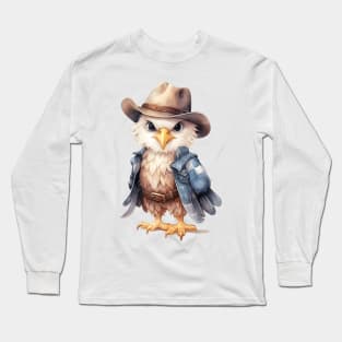 Bald Eagle Wearing a Cowboy Hat Long Sleeve T-Shirt